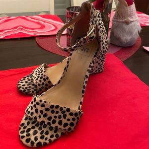 Gap low heel ankle strap sandal in leopard